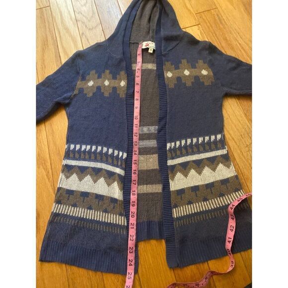 Srod Butterflies, Anthropologie Women's Aztec Hooded Open-Front Cardigan Medium - Picture 6 of 9